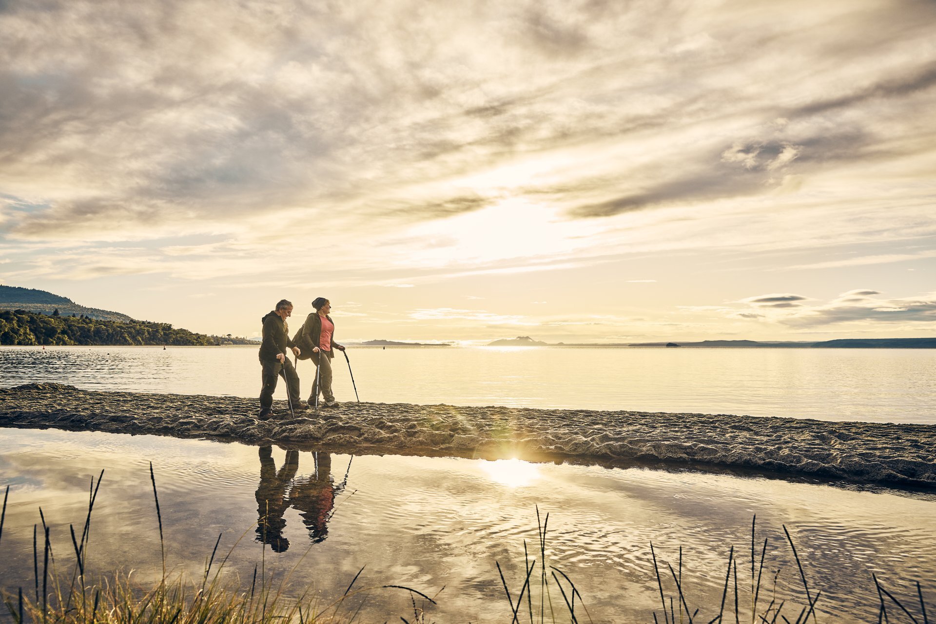 LoveTaupo230516-Pukawa-Bay-Couple-Walking-Sunrise-0980-Todd-Eyre-large